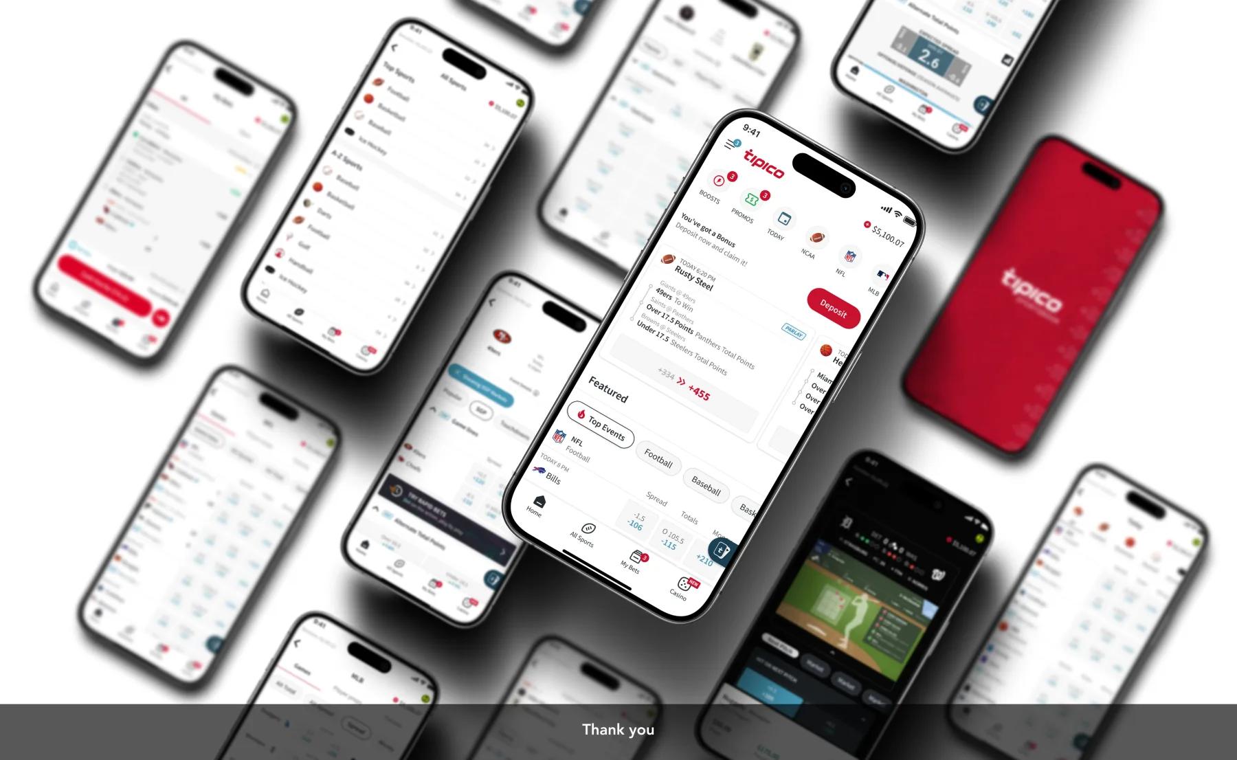 Collage of Tipico app screens